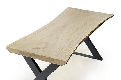 raw edge coffee table UK, light oak slab table