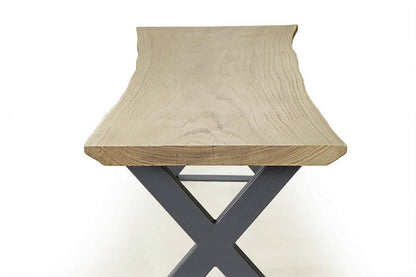 raw edge coffee table UK, light oak slab table