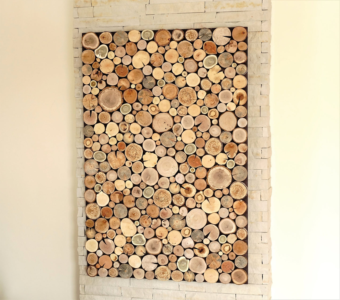 USA/CAN Environmental wall decor, wall hanging decor, reclaimed wood wall art, tree rounds wall panel, modern wood wall art, holzwand kunst