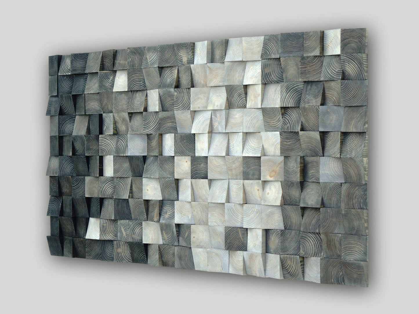 3D wood wall art, mosaic wall hanging, wood block wall art,