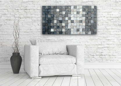 READY TO SELL, Wooden Mosaic Wall Art, Black White Gray Abstract Art, shades of gray 3d Wall Art, Large Wood Wall Sculpture