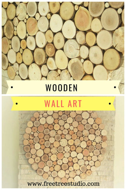 USA ONLY, tree slices wall art, round wall hanging decoration, wooden wall art, environment wall art