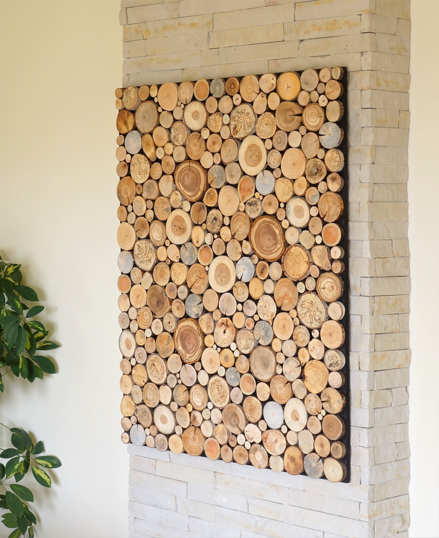 wall hanging decor, reclaimed wood wall art, tree rounds wall panel, Environmental wall decor, modern wood wall art, holzwand kunst