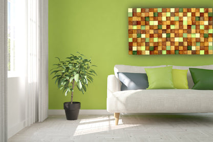 Rustic Autumn Wood Wall Art, Handmade with Real Wood, Textured Mosaic Wall Hanging, Colorful Murals for Interior Design