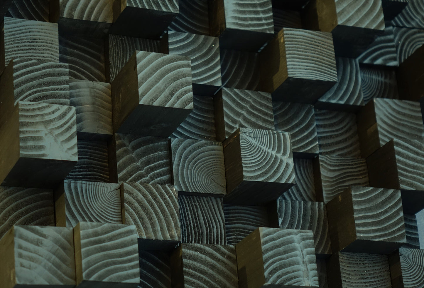 CUSTOM ORDER - reserved for Kathy, 3D wood wall panel, black wood sound  diffuser, wooden hanging scalpture