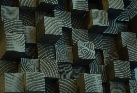 CUSTOM ORDER - reserved for Kathy, 3D wood wall panel, black wood sound  diffuser, wooden hanging scalpture