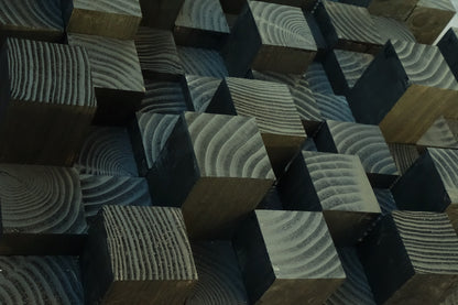 black wooden sound diffuser, wood wall panel, black wood sound  diffuser, wooden hanging scalpture