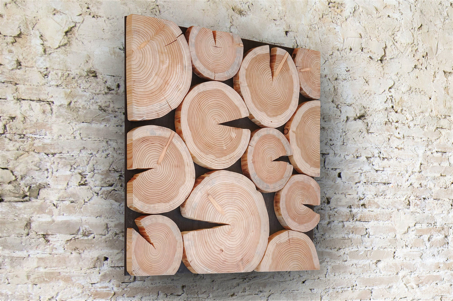 large tree slabs wall art, Wood wall panel, large wood Wall Art, Mosaic Wall Hanging, tree rounds wall decor