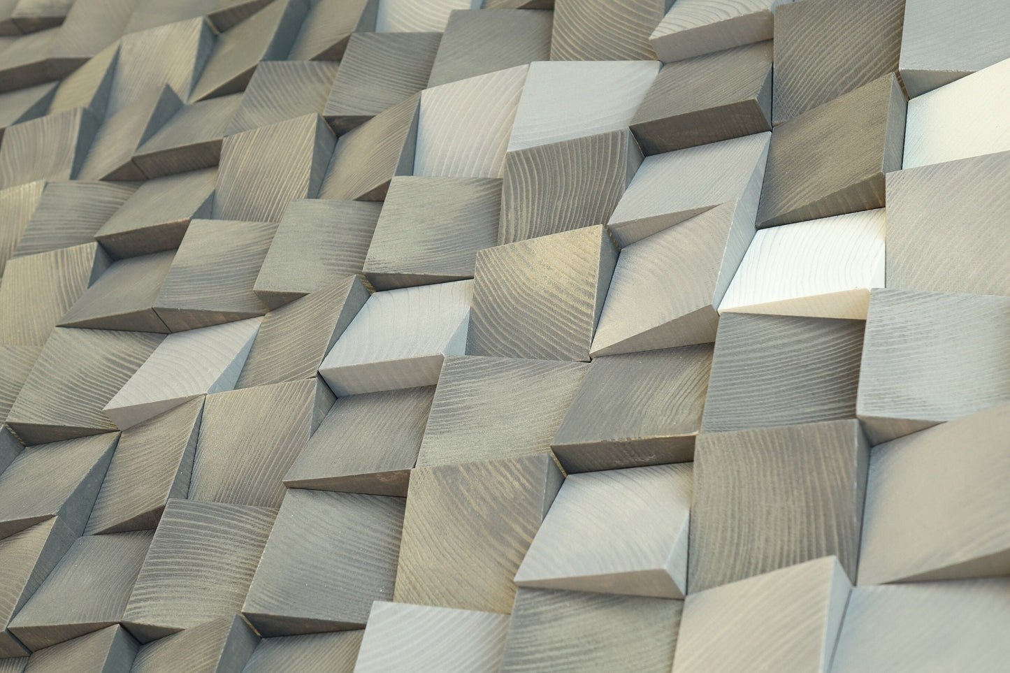 Gray bronze wood wall art, tringles pattern art, hues of gray wall decor, urban bronze wooden hanging, goldwashed gray white