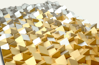 modern Gold and Silver Wall Decor,  3D wood wall art, textured wooden wall hanging