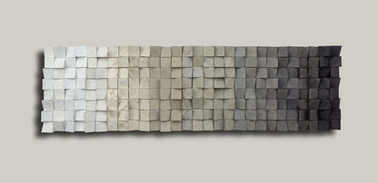 ombre wooden wall art, 3D mosaic, modern abstract wood wall art, wood wall art, grey and beige wall art, rustic, wood wall decor