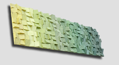 ombre wooden wall art, 3D mosaic, modern abstract wood wall art, wood wall art, green wall art, rustic, wood wall decor, green ombre