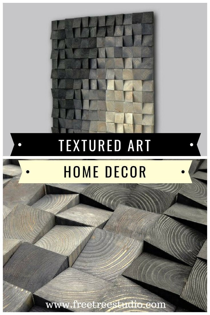 Wood mosaic in gray, wooden wall decor, gradient wood wall art, gray tones, wood sculpture, sound diifusor,wood headboard, rustic wall decor