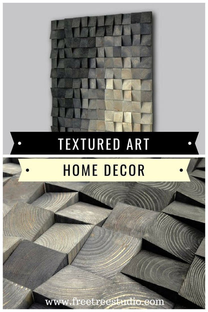 Wood mosaic in gray, wooden wall decor, gradient wood wall art, gray tones, wood sculpture, sound diifusor,wood headboard, rustic wall decor