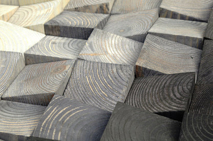 Wood mosaic in gray, wooden wall decor, gradient wood wall art, gray tones, wood sculpture, sound diifusor,wood headboard, rustic wall decor