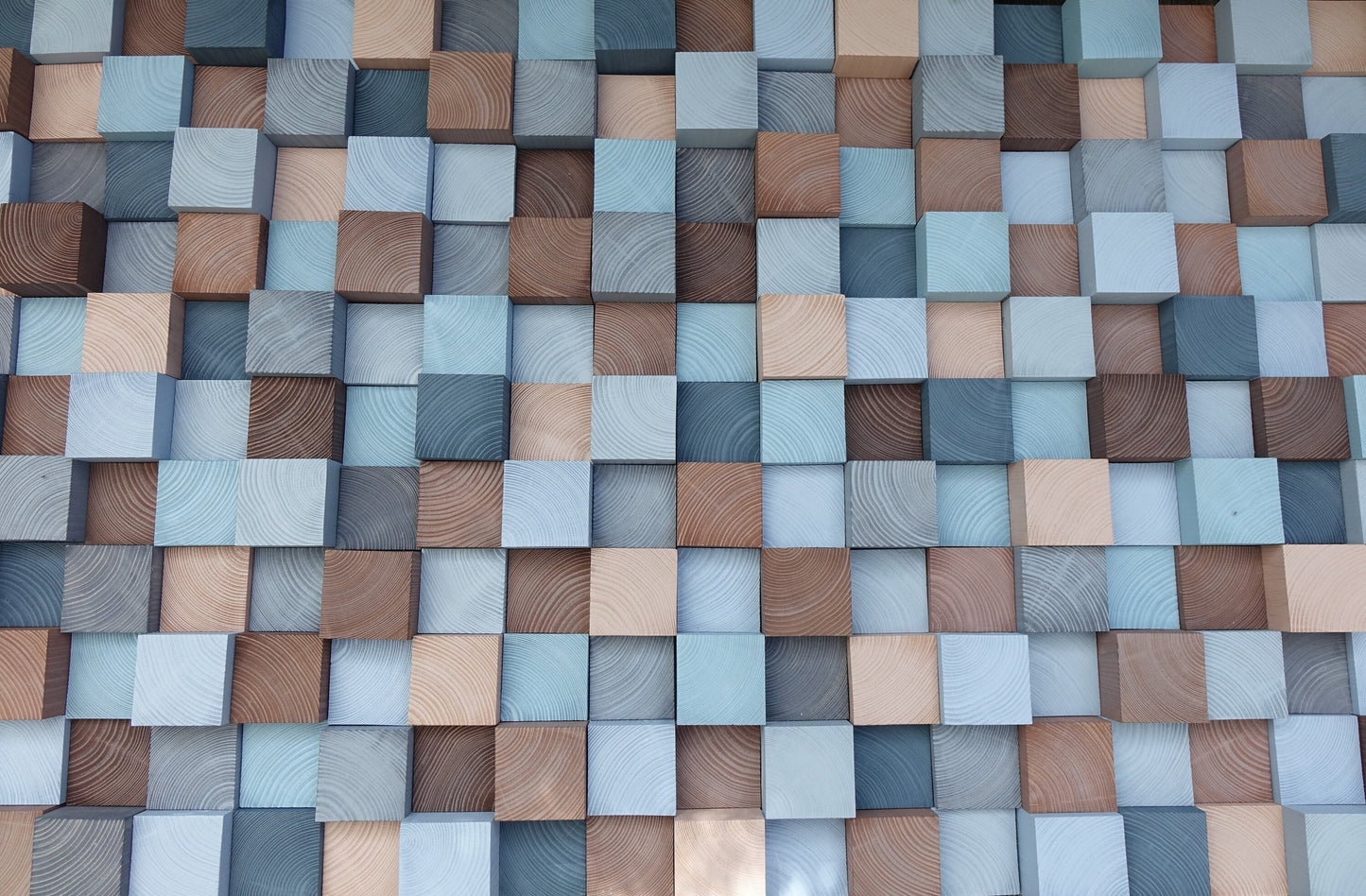 Wooden wall decor, wood wall art, rustic wood mosaic wall art, blue, grey, brown wall decor, 3d wooden mosaic,
