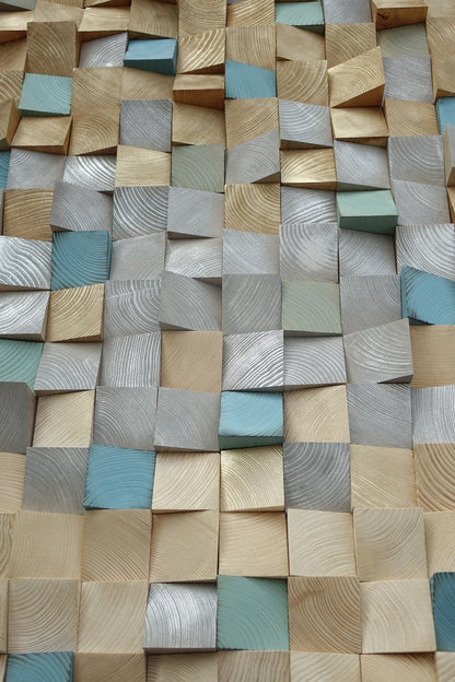Earth tone wall art, smoky gray, sand, brown with silver and golden tones, turquoise, green, sky blue textured wood wall art READY TO SELL