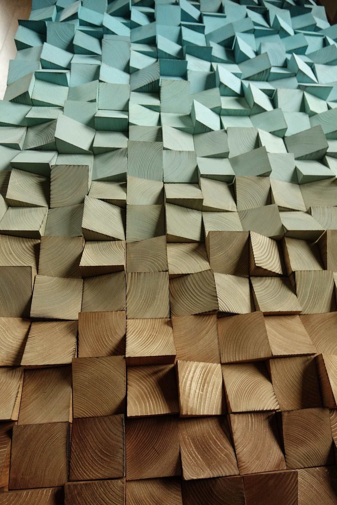 ombre sculpture, ombre wooden wall art, 3D mosaic, modern abstract wood wall art, wood wall art, wood wall art, rustic, wood wall decor