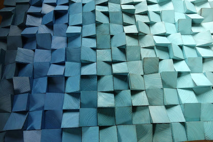 ombre sculpture, ombre wooden wall art, 3D mosaic, modern abstract wood wall art, wood wall art, wood wall art, rustic, wood wall decor