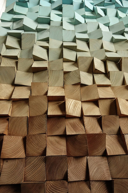 ombre sculpture, ombre wooden wall art, 3D mosaic, modern abstract wood wall art, wood wall art, wood wall art, rustic, wood wall decor