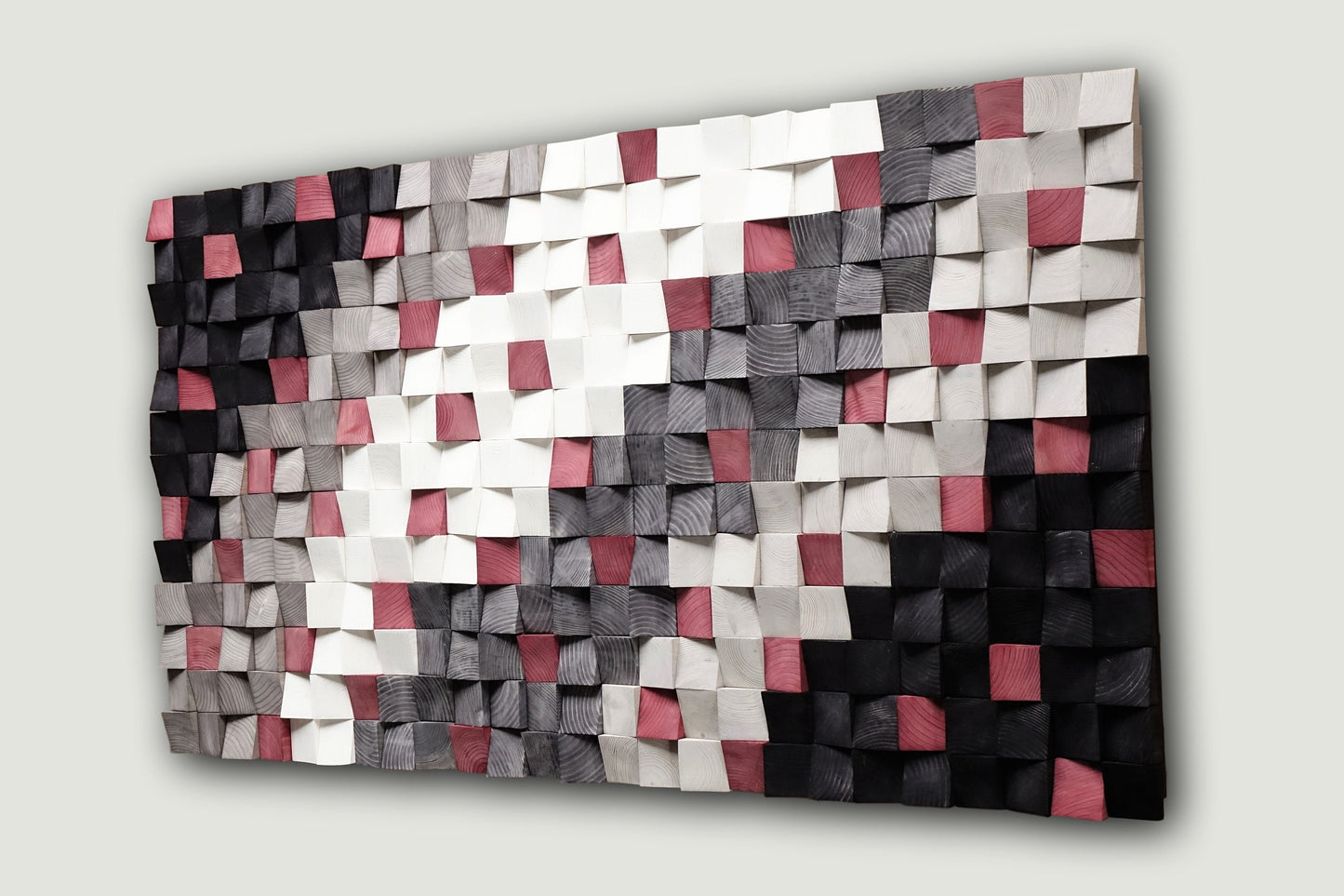 Wooden mosaic wall decor, texture wood wall art, wall hanging, 3d wall art, wooden sound diffuser, rustic wood panel wall decor
