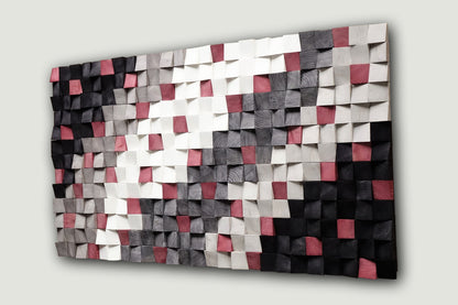 Wooden mosaic wall decor, texture wood wall art, wall hanging, 3d wall art, wooden sound diffuser, rustic wood panel wall decor