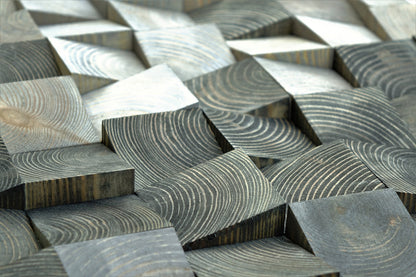 Wood block 3d wall art, hues of grey wood wall decor, wooden wall art modern uk, grey wooden wall hanging