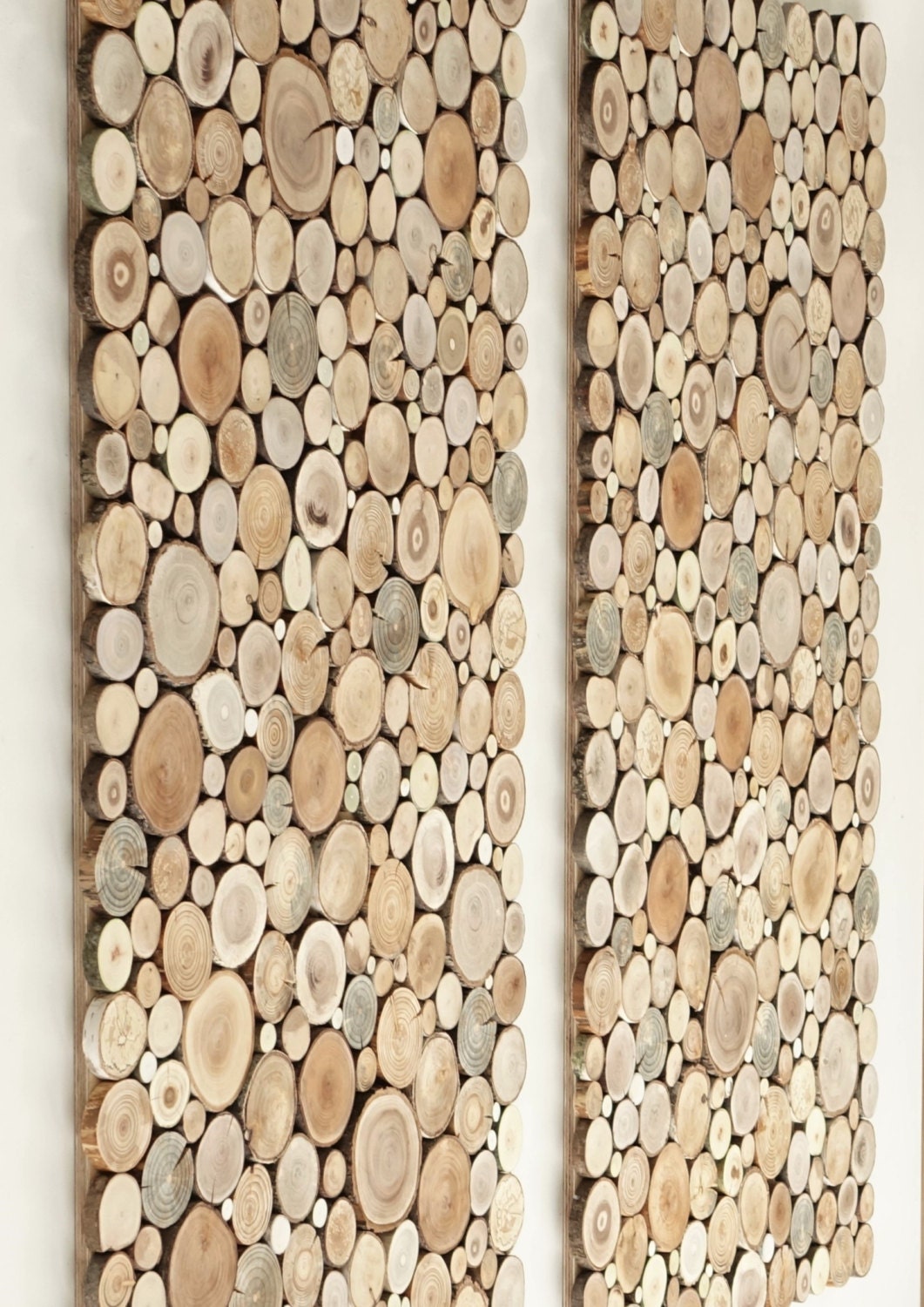 wooden wall art - a set of 2, Tree rounds decor, tree slice wall board, modern wood art, Wood panel wall art